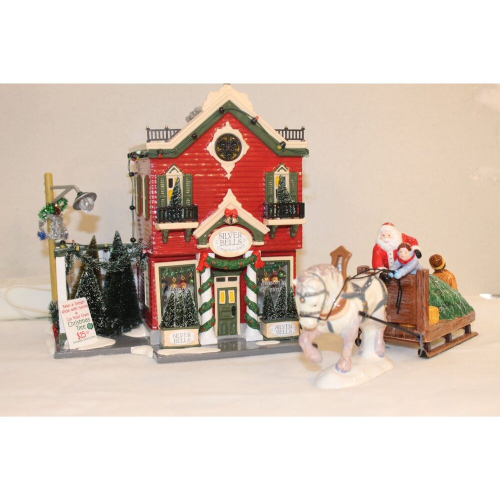 Dept 56 Snow Village - Silver Bells Gift Shop Gift Set